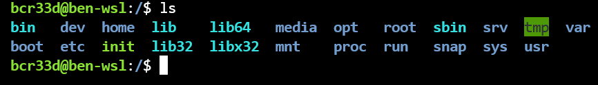 shell with ls command